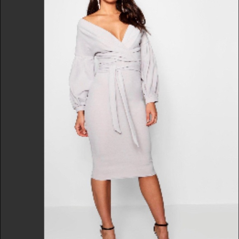 Gray wrap dress